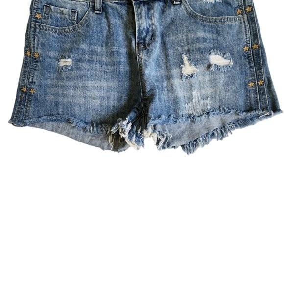 Mod Ref blue distressed jean shorts sz M - Picture 5 of 11